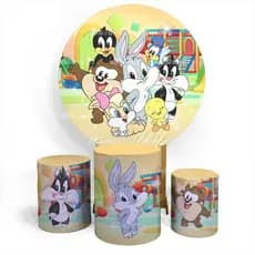 Kit Painel de Festa Looney tunes Baby Decoração Aniversario + Trio Completo Tematico