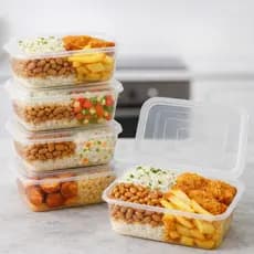 Kit Potes Plástico Transparente 600ml BPA Free –Freezer e Micro-ondas, Organizador fit p/ Alimentos