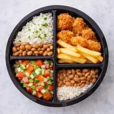 Marmita Fitness 4 Divisórias com Tampa Reutilizável para Micro-ondas l BPA Free Branca Preta ou Bege