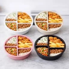 Kit Marmitas Fitness Premium – 4 Divisórias p/ Dieta e Organização (BPA Free)