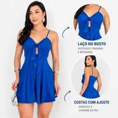 Vestido Curto Feminino Rodado Com Bojo e Laço no Busto Malha Ribana Moda Blogueira