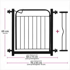 Portão Pet Grade Aramado de Proteção Para Cães Com Extensor de 10cm