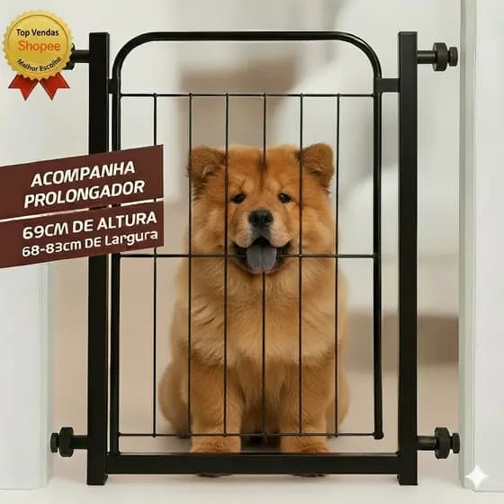 Portão Pet Grade Aramado Proteção Para Cães Portão P/ Bebes Segurança Para Crianças Extensor de 10cm