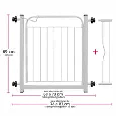 Portão Pet Grade Aramado de Proteção Para Cães Com Extensor de 10cm