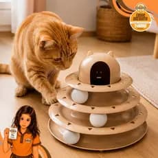 Brinquedo Torre De Bolinhas Interativo Para Gatos 3 Cores Disponíveis Diversão Garantida Super Forte