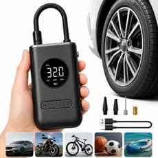 Bomba De Ar Portátil Calibra Encher Pneu De Carro Bike Moto