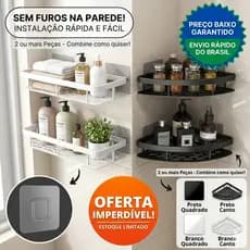 Suporte De Shampoo Organizador Alta qualidade Prateleiras De Banheiro Sem Furo Premium