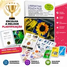 Plástico para Plastificação Pouch Film A4 80 Micras para Documentos e Cartões