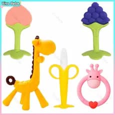 Mordedor para Bebê Silicone Bananinha Banana Frutas/Girafa/Escova Dentes Mordedor molar Deciduos