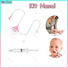 Kit de limpeza nasal para bebês contém seringa de lavagem nasal e aspirador nasal para limpeza nasal do bebê
