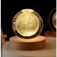 Luminária LED 3D com Efeito Universo | Globo de Cristal USB para Mesa - Decoração Mágica