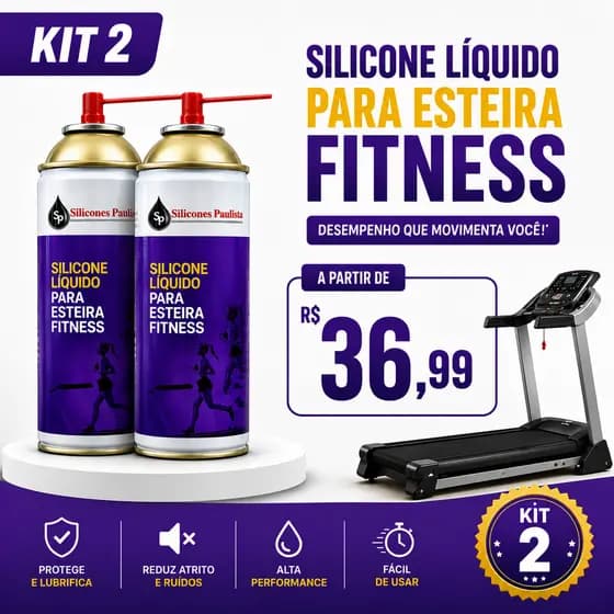 KIT 2 Spray Silicone Lubrificante Para Esteiras Ergométricas 400ML