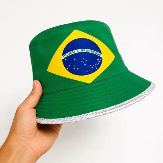 Chapéu Bucket Brasil Copa Do Mundo Cata-ovo Brasil Bandeira Brasileira Torcedor