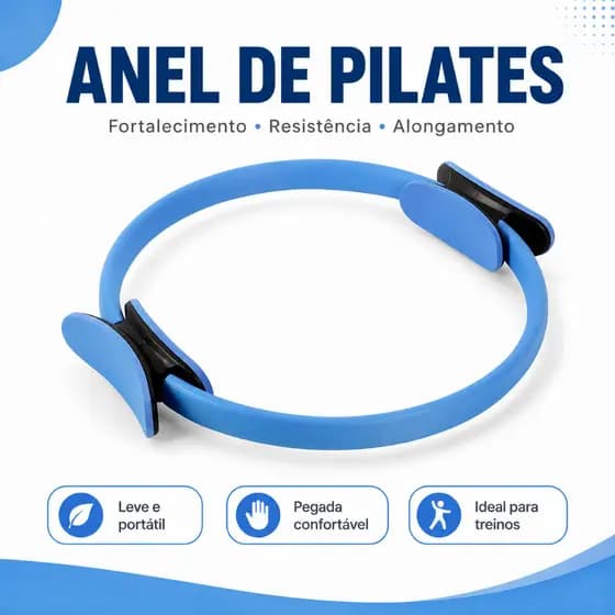 Anel De Pilates Lopez Imports Magic Circle Azul Fibra Frp Com Eva Academia