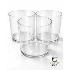 50 Copos Transparente Acrilico De Whisky Caipirinha Gelo Para Festa 330ml