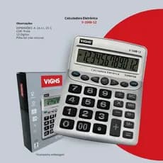 Kit 10 Calculadoras De Mesa Grande V1048 12 Dígitos Vighs