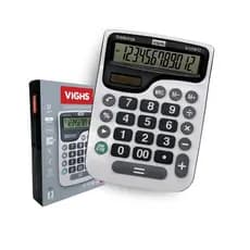 Calculadora Mesa Grande Vighs V-1119 Branco/Preto 12 Dígitos