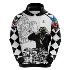 Blusa Jaqueta Coringa Crazy Manga Quadriculada