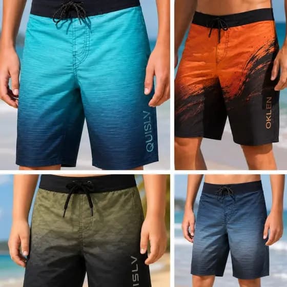 Kit Bermuda Tactel Tec tel Infantil Juvenil Menino Tamanho 8 10 12 14 16 Anos Bermuda Short Calçao De Praia Estampada