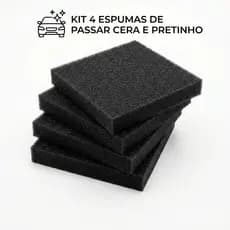 Kit 4 Espumas Aplicadoras De Cera Pretinho Pneu E Silicone Estética Automotiva Limpeza Carro
