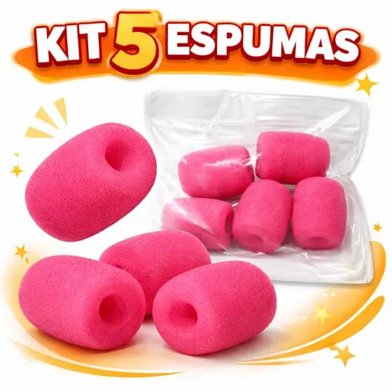 Kit 5 Espumas Microfone Headset Intercomunicador Redução de Ruído