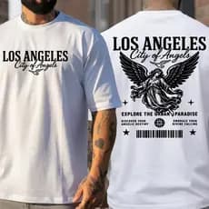 Camiseta Streetwear Masculina City Of Los Angeles Algodão