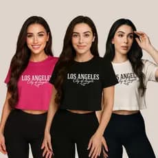 Cropped Oversized Los Angeles Algodão