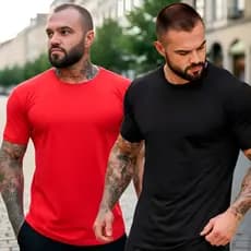 Kit 2 Camisetas Lisas Masculinas 100% Algodão 30.1