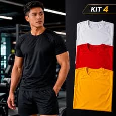 Kit 4 Camiseta Dry Fit Proteção Uv Corrida Treino Crossfit