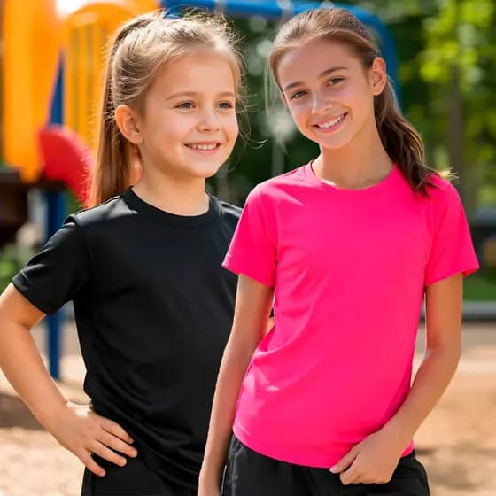 Kit 2 Camiseta Menina Dry Fit Lisa Proteção UV