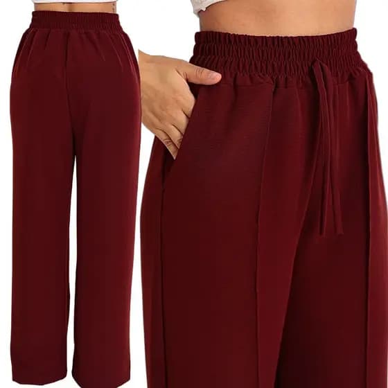 Calça Pantalona Feminina Wide Leg Cintura Alta com Bolso Premium – Envio Imediato