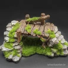 Ponte de Musgo de Resina para Aquário Decoração de Caverna para Peixes Decoração de Aquário Decoração de Tanque de Tarta