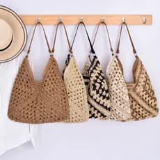 Bolsa De Palha Artesanal Ombro Casual Praia Sacola Mãe Feminina KJ2513