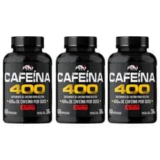 Kit 3 potes - Termogenico Cafeina 400 - Pote 60 Caps - Pro Rage
