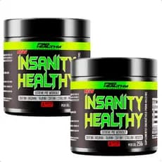 Kit 2x Pré Treino Ultra Forte Insanity Healthy em Pó - Pote 250g (Kit 500g)