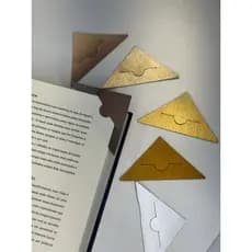 Marca Páginas Kit 6 Uni Tons Metalizados Couro Sintético Vários Formatos Livros Planner Agenda