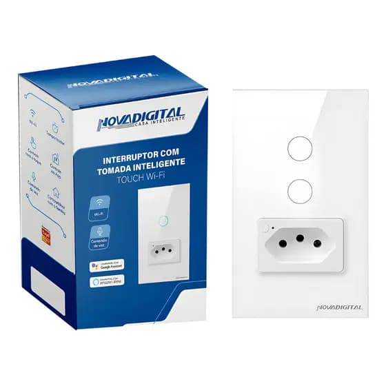 Interruptor Tomada Inteligente Wifi Novadigital 2 Botões novo