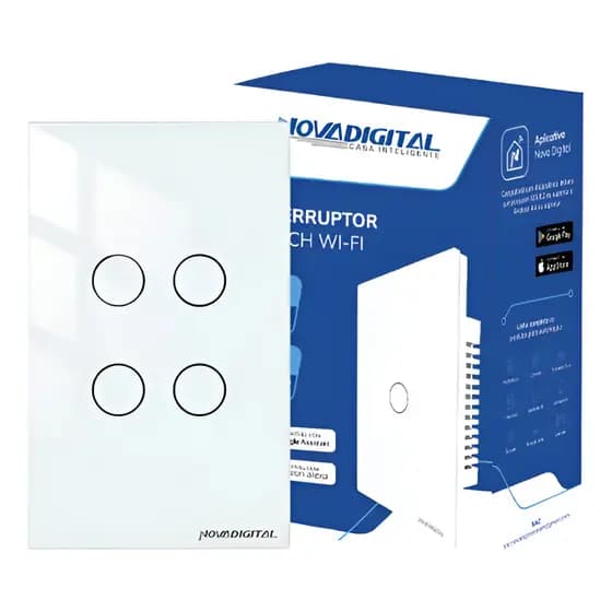 Interruptor Inteligente Wi-fi 4 Botões 4x2 Novadigital Lite