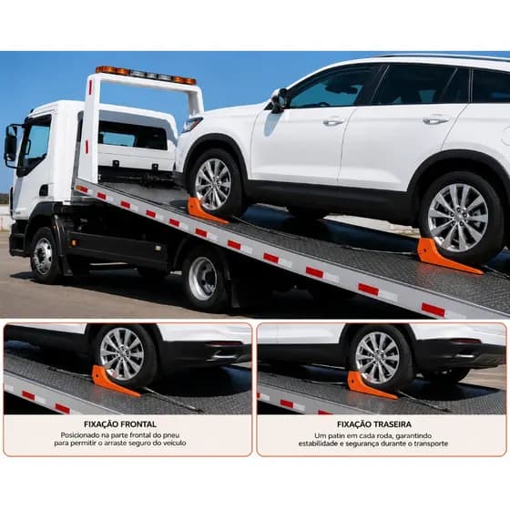 Kit Com 4 Patins De Arraste Para Guincho Plataforma Rollback