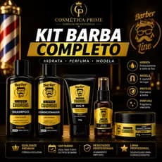 Kit Barba e Cabelo Masculino Shampoo Condicionador Balm Óleo Cera | Completo | Cosmética Prime
