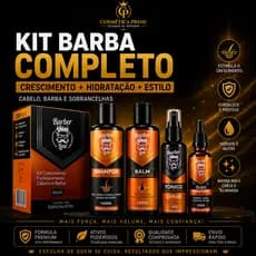 Kit Barba e Cabelo Barber Line | Crescimento, Força e Preenchimento dos Fios / Cosmética Prime