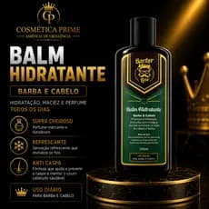 Balm Hidratante Barba e Cabelo 240ml Refrescante Anti Caspa Uso Diário Masculino | Cosmética Prime