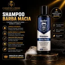 Shampoo Barba Macia Barber Line 140ml Hidratação Limpeza Profunda Barba e Cabelo | Cosmética Prime