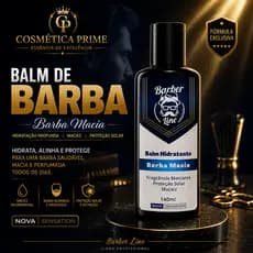 Balm de Barba  Barba Macia Sem Frizz Hidratação Intensa Alinha Fortalece 140ml Cosmética Prime