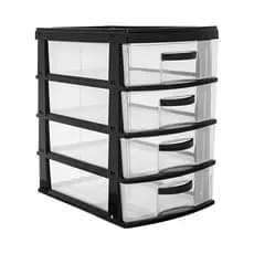 Gaveteiro Organizador 4 Gavetas de Plástico Grande Escritório Mesa de Estudos - Jaguar