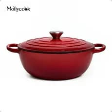 Mollycook Panela Caçarola Ferro Esmaltada 26cm 3.8l Indução Vermelho