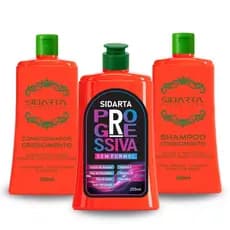 🌟KIT PROGRESSIVA SIDARTA (F) ESCOVA + SHAMPOO + CONDICIONADOR 250ml  Liso Preservado e Zero Formol🌟