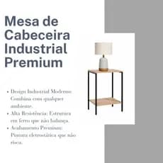 Mesa de Apoio Lateral Para  Decoração Quarto Sala Escritório Estilo Industrial