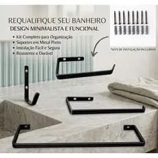 Kit Banheiro 4 Peças Organizador Completo