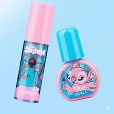 Impala Kit Infantil Brilho Labial + Esmalte Stitch Rosa Ou Azul